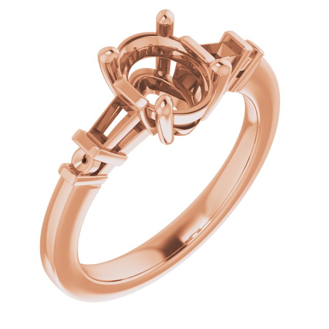 Baguette Accented Engagement Ring