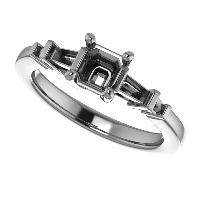 4.1 mm Round Engagement Ring Mounting view 5