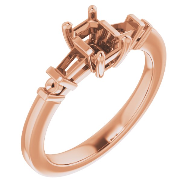 Baguette Accented Engagement Ring