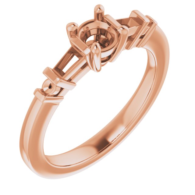 Baguette Accented Engagement Ring