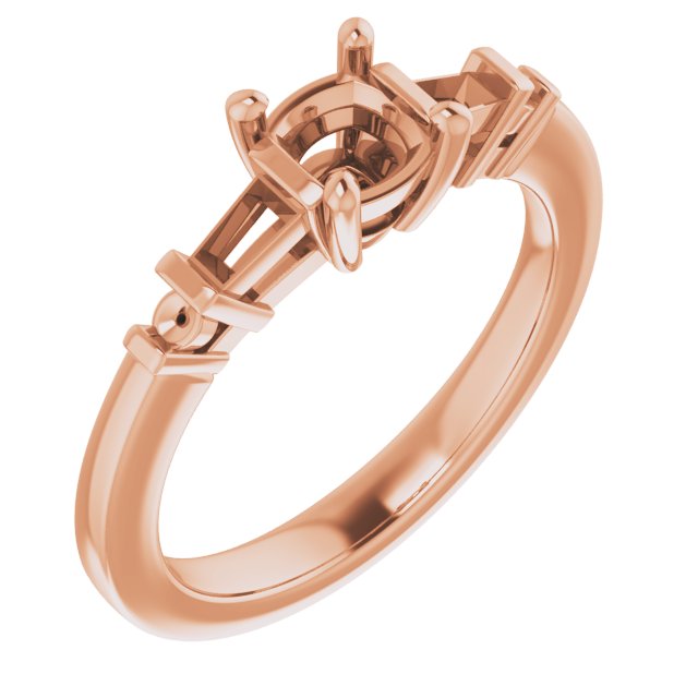 Baguette Accented Engagement Ring