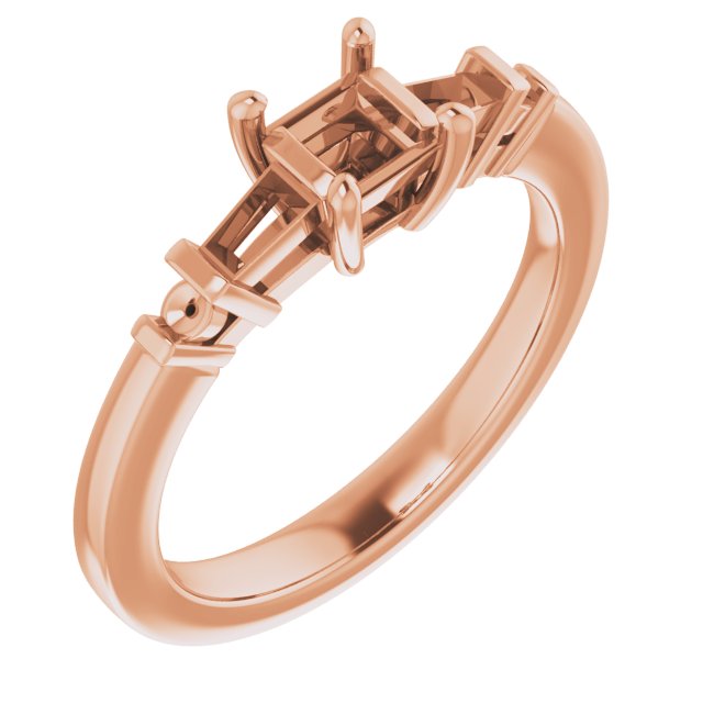 Baguette Accented Engagement Ring