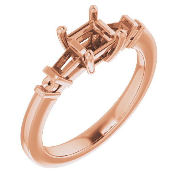Baguette Accented Engagement Ring