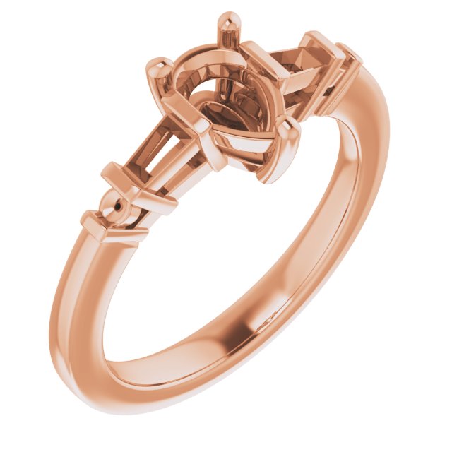 Baguette Accented Engagement Ring