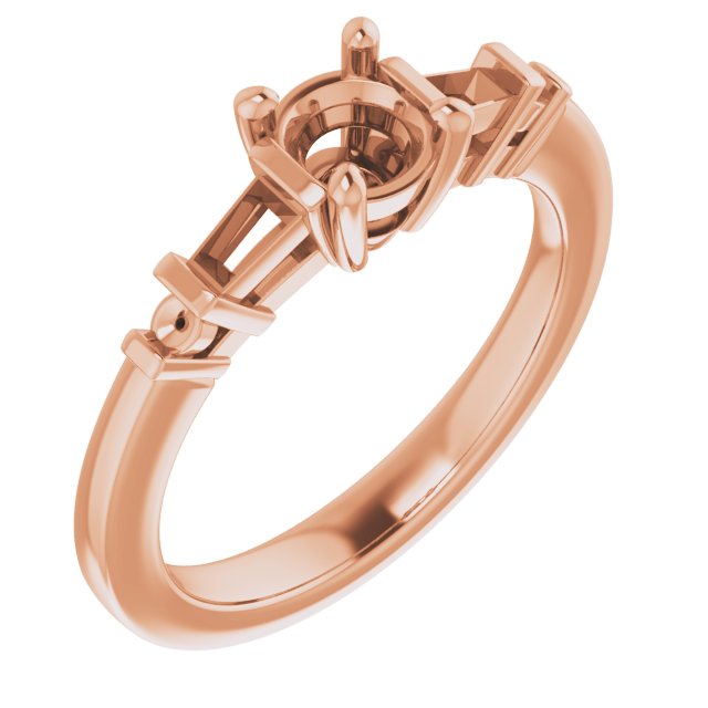 Baguette Accented Engagement Ring