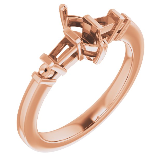 Baguette Accented Engagement Ring