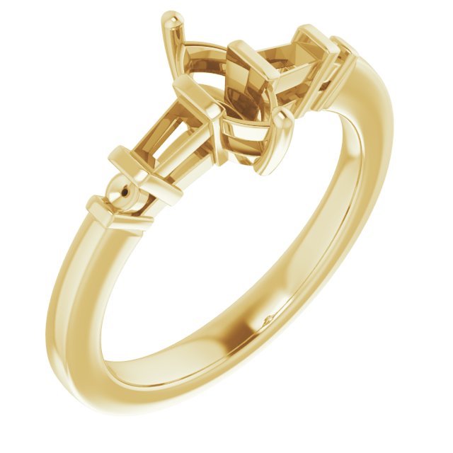 Baguette Accented Engagement Ring