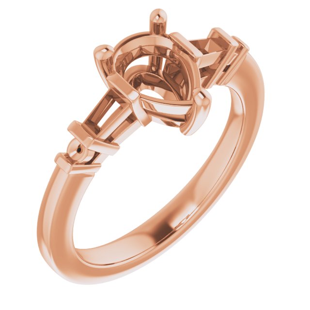 Baguette Accented Engagement Ring