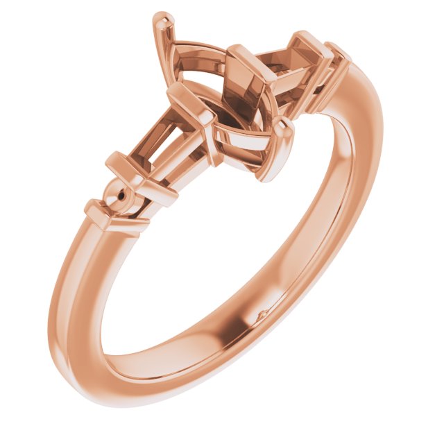 Baguette Accented Engagement Ring