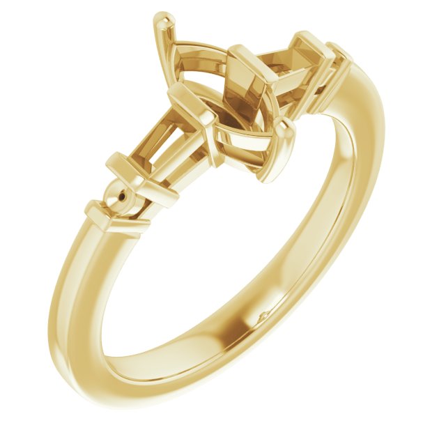 Baguette Accented Engagement Ring