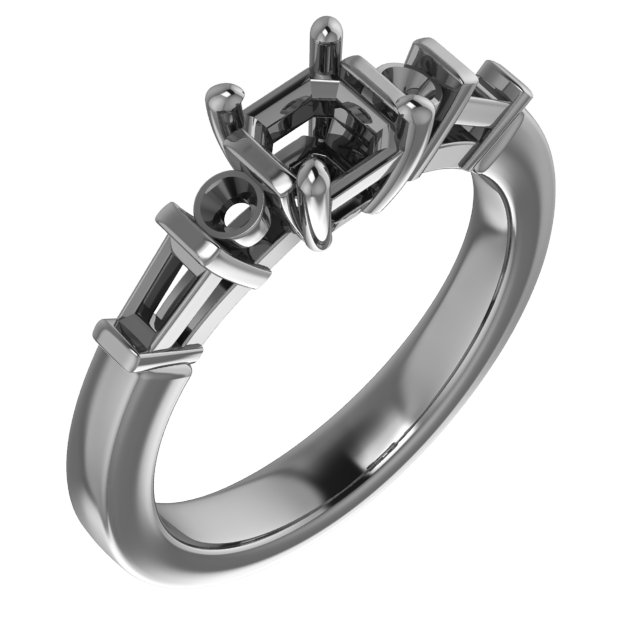 9x9 mm Heart Engagement Ring Mounting
