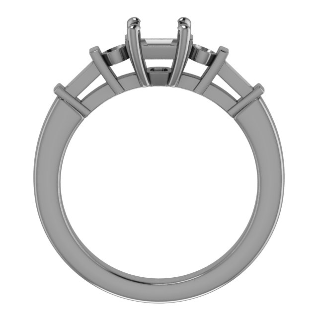 9x9 mm Heart Engagement Ring Mounting view 2
