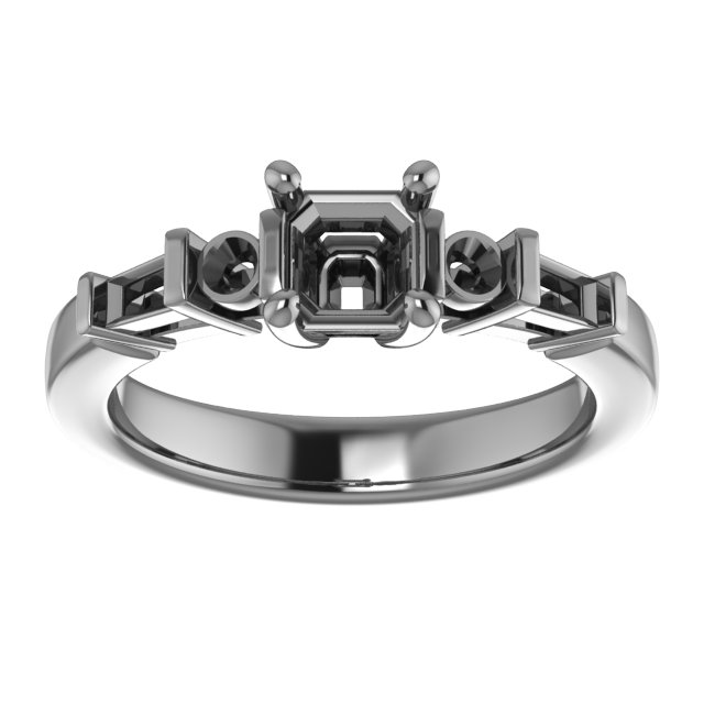 9x9 mm Heart Engagement Ring Mounting view 3