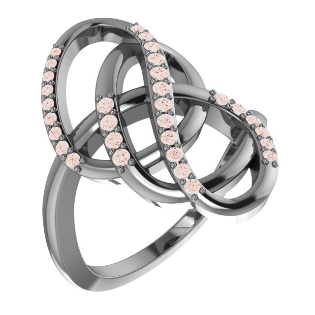 14K Rose 1/3 CTW Natural Diamond Freeform Ring