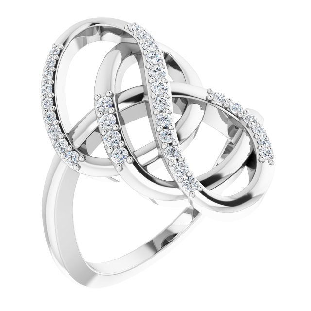 Platinum 1/3 CTW Natural Diamond Freeform Ring