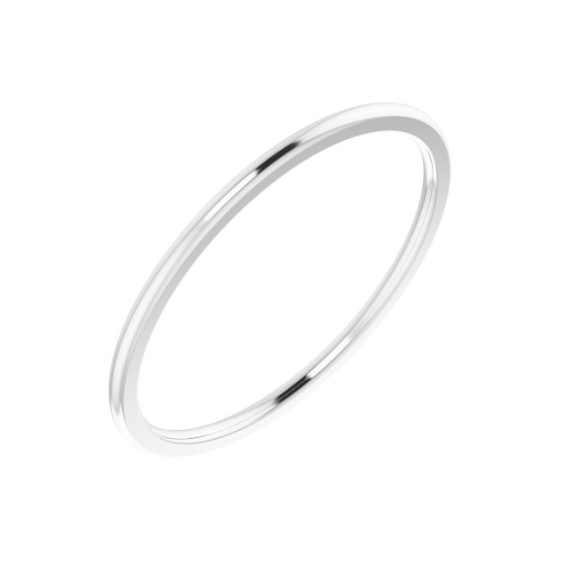 14K White 1 mm Half Round Comfort Fit Band Size 8 Ref 11746140