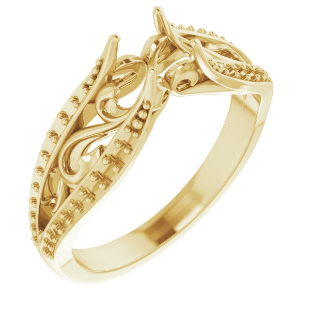 Accented Sculptural Engagement Ring