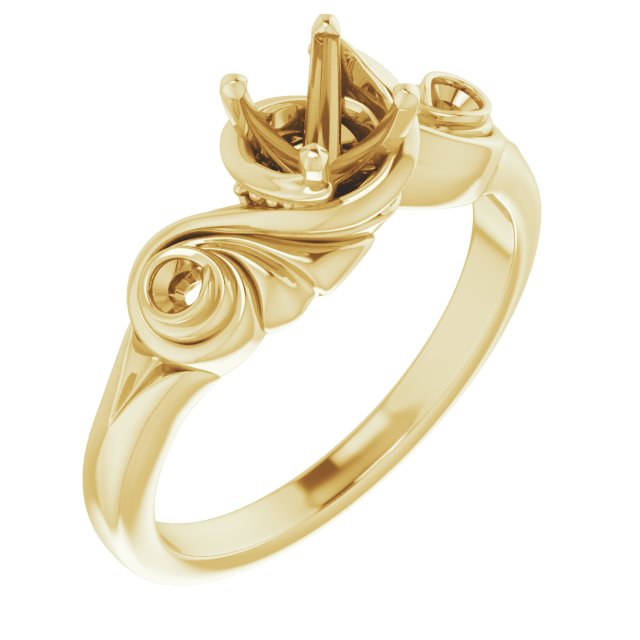 Accented Sculptural Engagement Ring or Band