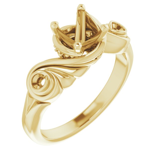 Accented Sculptural Engagement Ring or Band