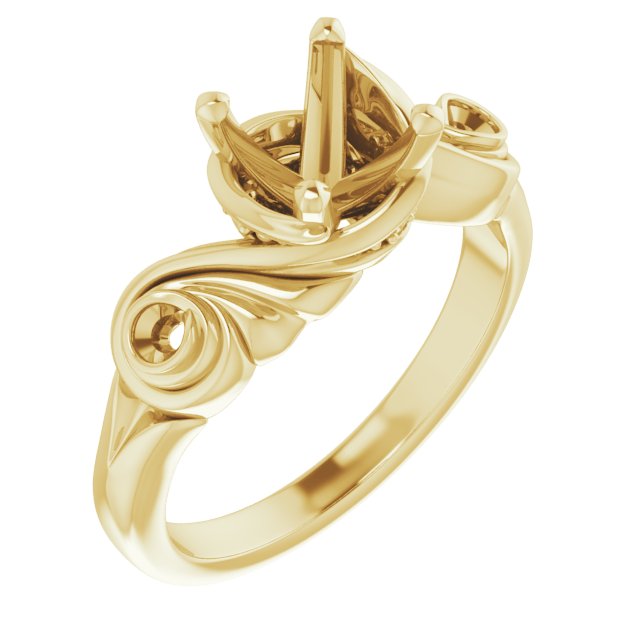 Accented Sculptural Engagement Ring or Band