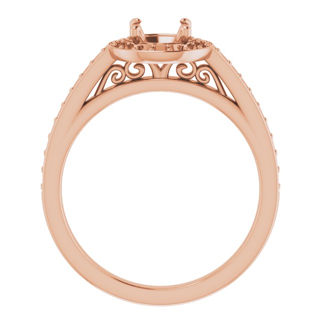 14K Rose Gold  5.8 mm Round Engagement Ring Mounting