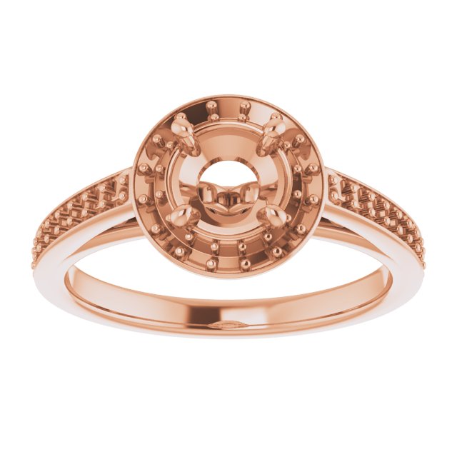14K Rose Gold  5.8 mm Round Engagement Ring Mounting