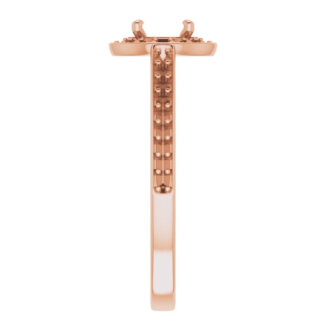 14K Rose Gold  5.8 mm Round Engagement Ring Mounting