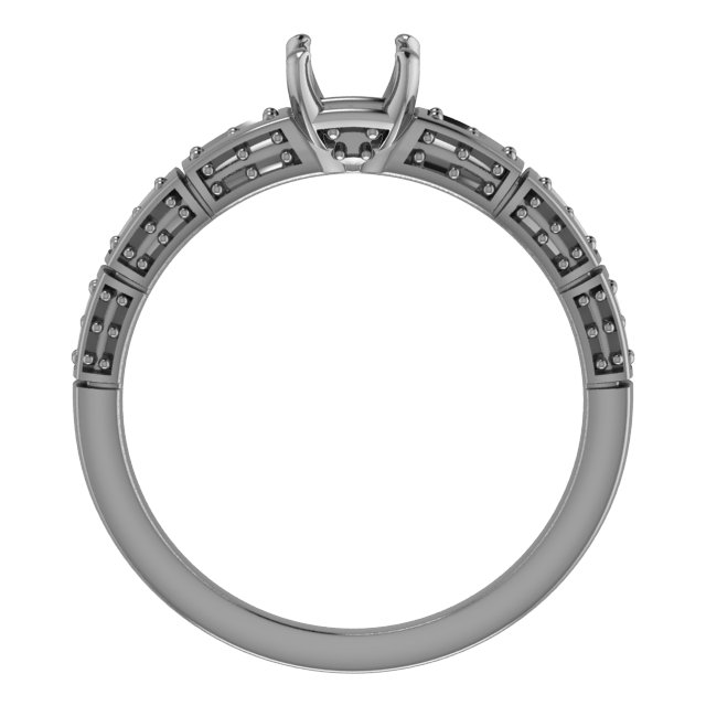 7x7 mm Square Accented Engagement Ring Mounting view 2