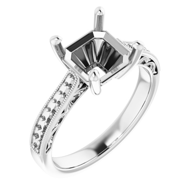 Accented Filigree Engagement Ring