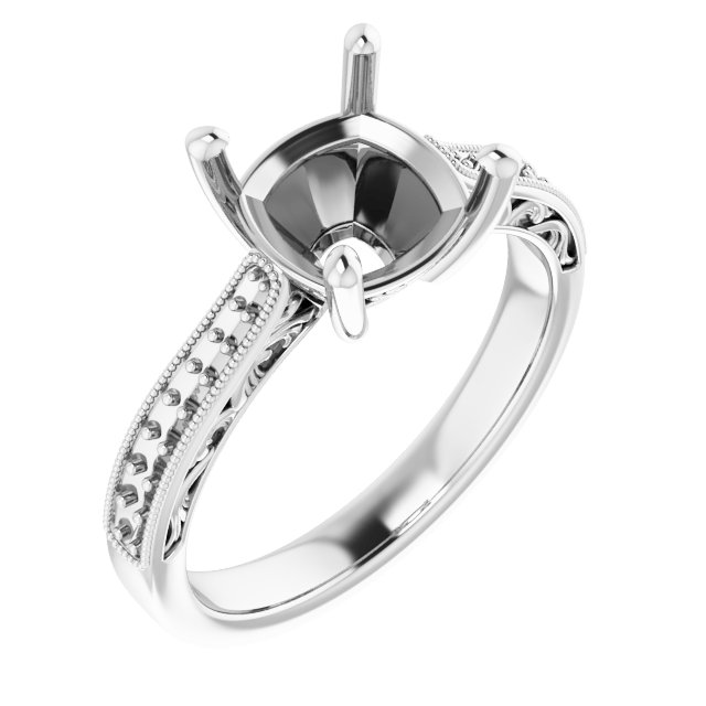 Accented Filigree Engagement Ring