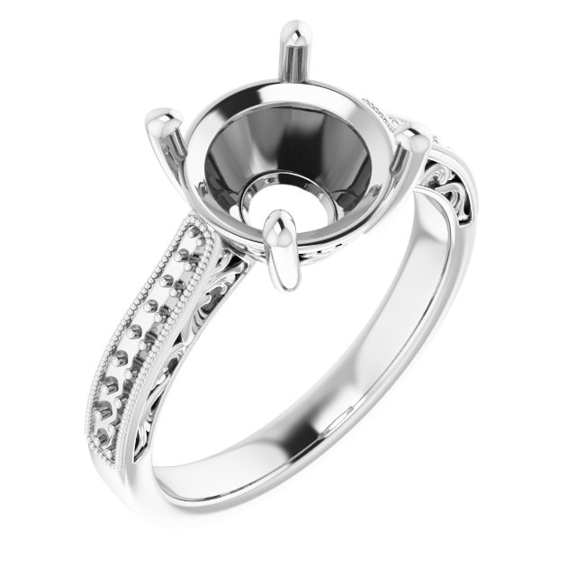 Accented Filigree Engagement Ring