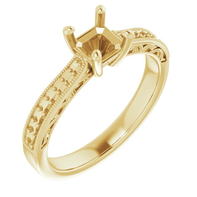 Accented Filigree Engagement Ring