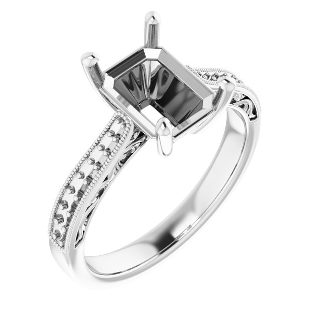 Accented Filigree Engagement Ring