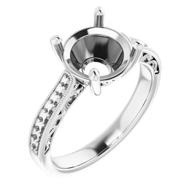 Accented Filigree Engagement Ring