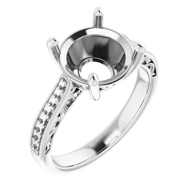 Accented Filigree Engagement Ring