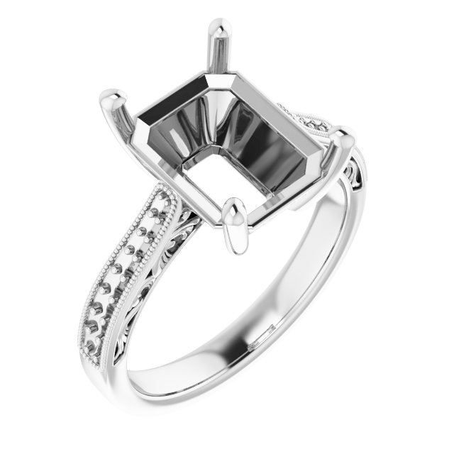 Accented Filigree Engagement Ring