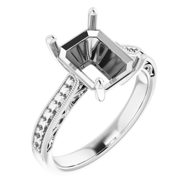 Accented Filigree Engagement Ring