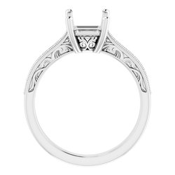 Accented Filigree Engagement Ring