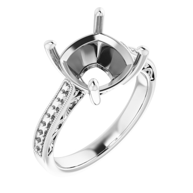Accented Filigree Engagement Ring