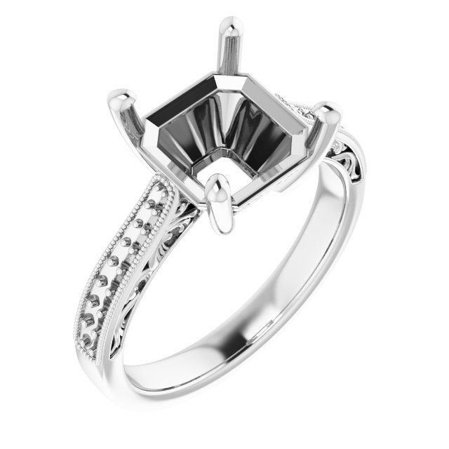 Accented Filigree Engagement Ring