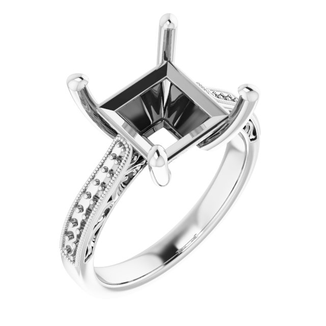Accented Filigree Engagement Ring