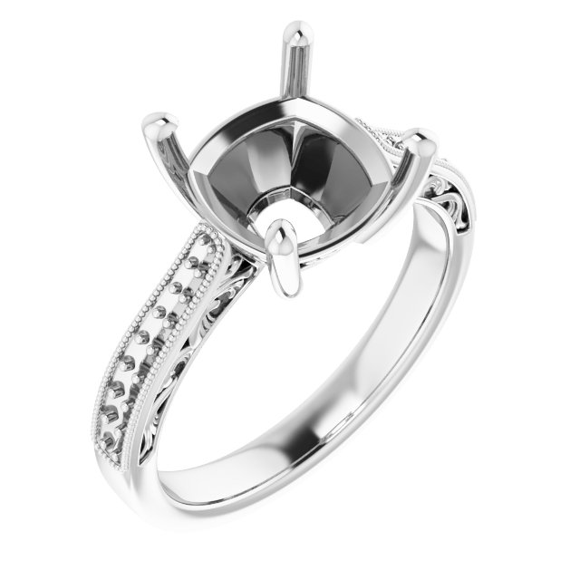 Accented Filigree Engagement Ring