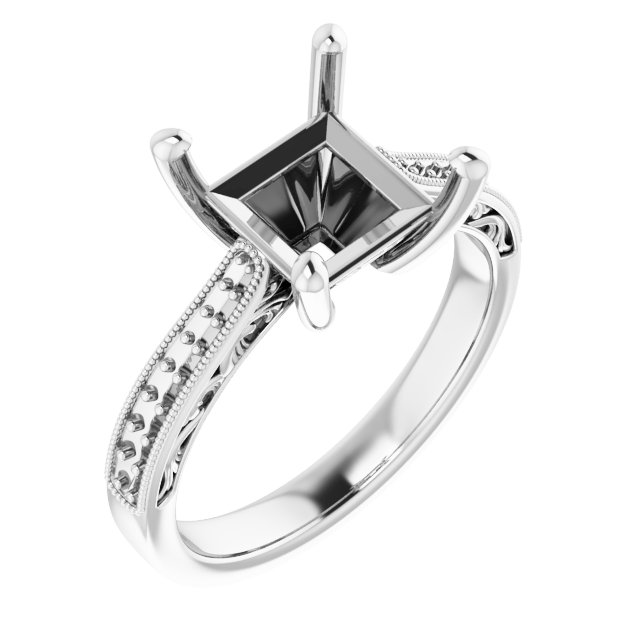 Accented Filigree Engagement Ring