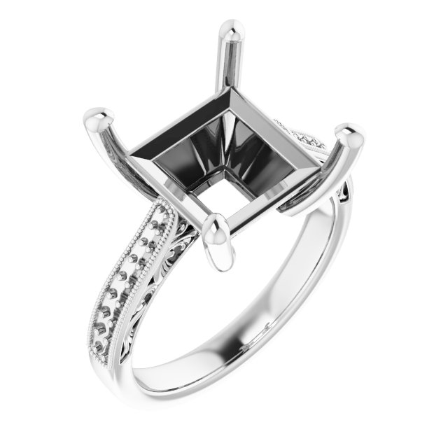 Accented Filigree Engagement Ring