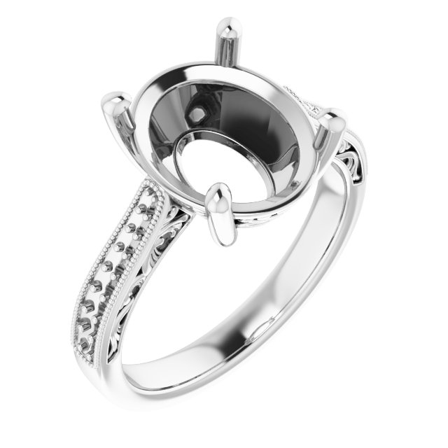 Accented Filigree Engagement Ring
