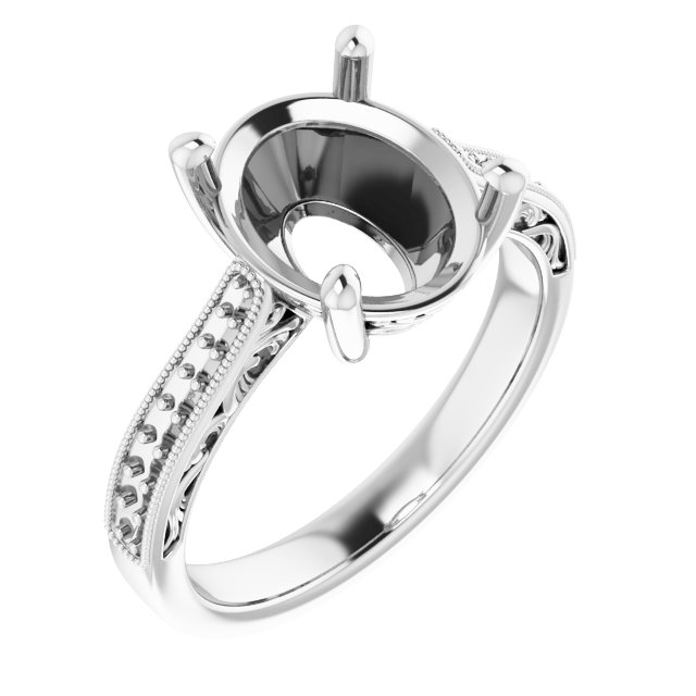 Accented Filigree Engagement Ring