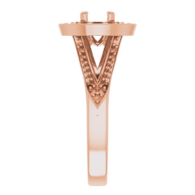 18K Rose Gold  5.2 mm Round Engagement Ring Mounting