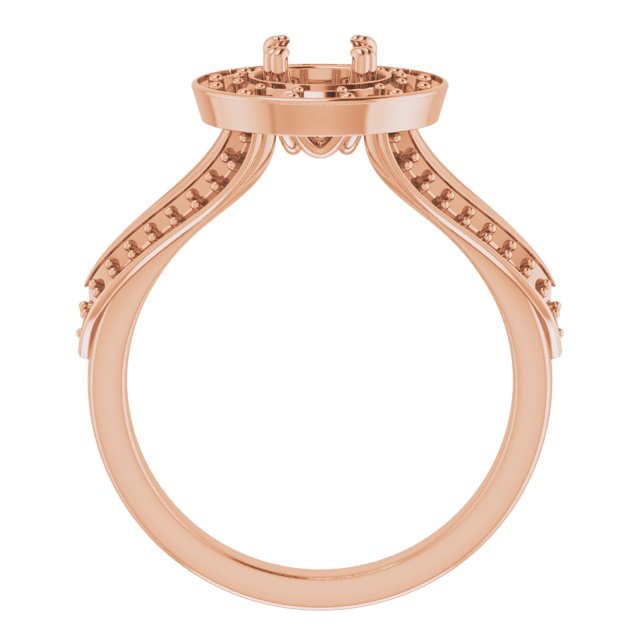 18K Rose Gold  5.2 mm Round Engagement Ring Mounting
