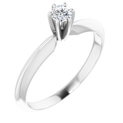 Round 6-Prong Tall & Light Solitaire Ring Mounting