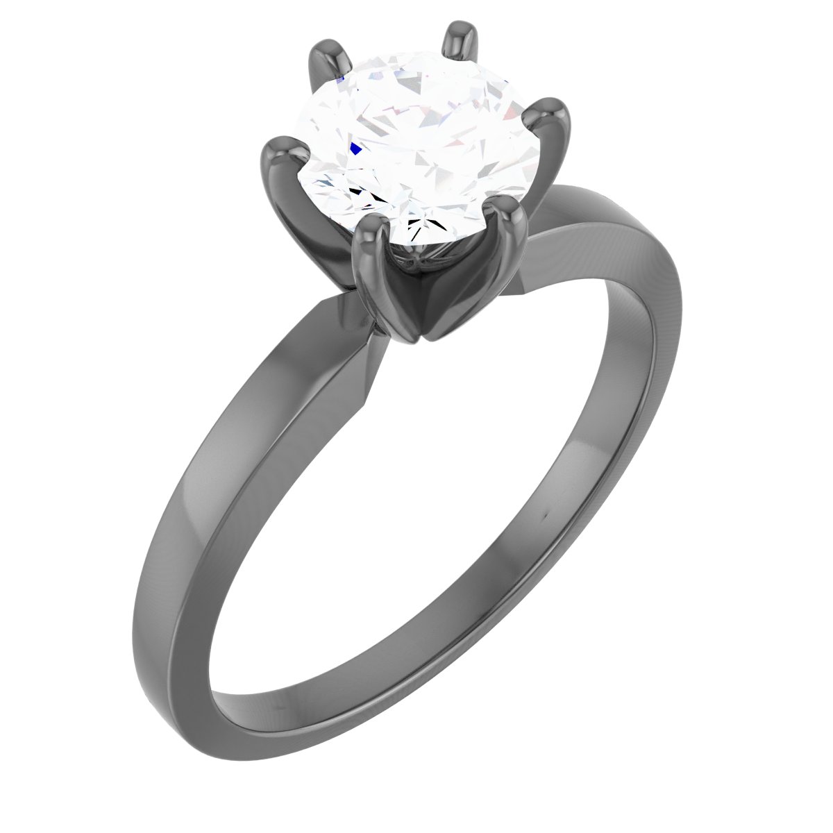 Round 6-krapní Solitaire Ring Mounting